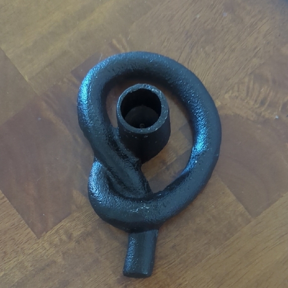 Brutalist Modern Black Candle Holder Iron - Picture 4 of 5